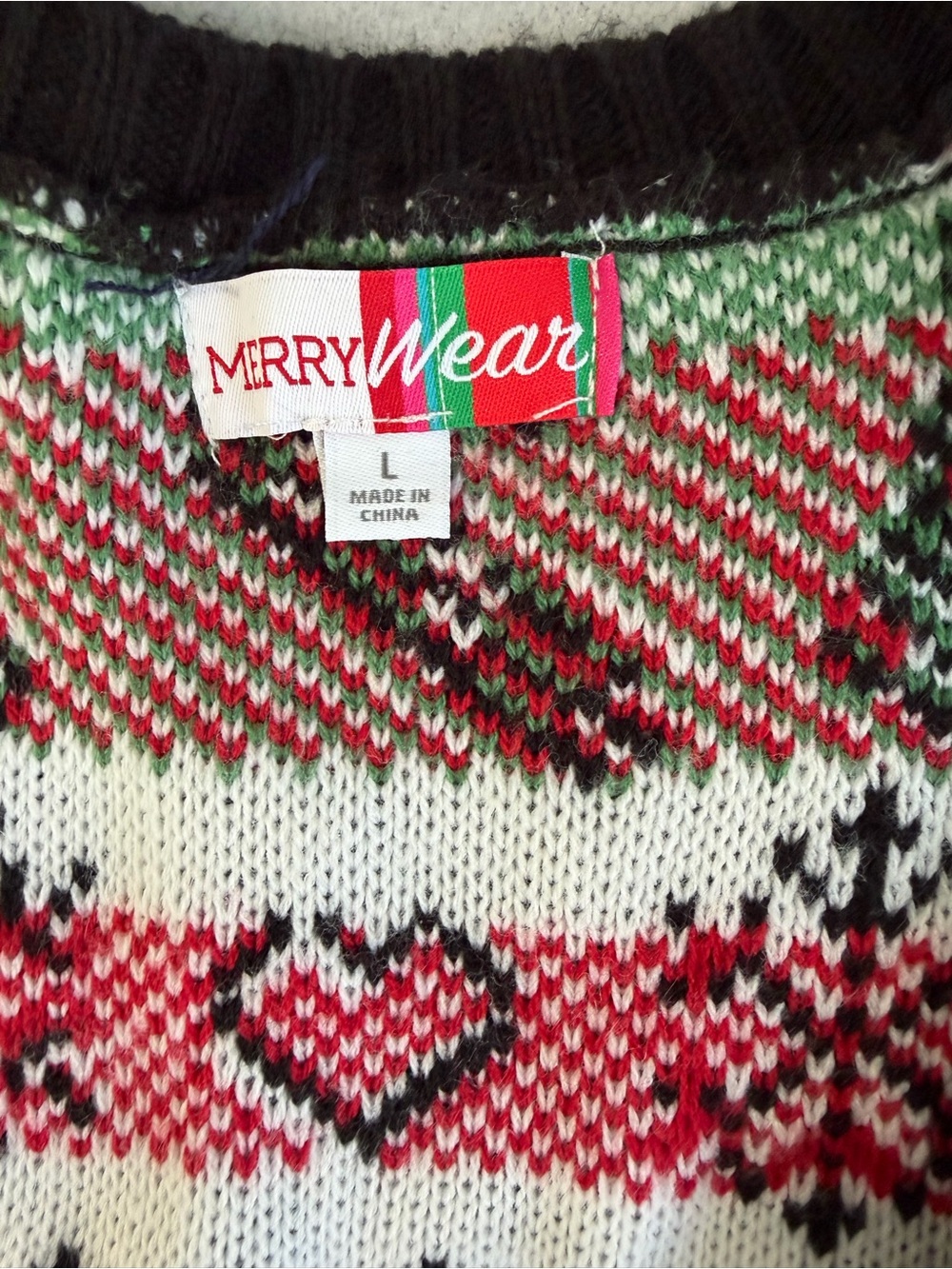 Vintage Merry Christmas Cardigan Large Women’s Ugly Sweater Button Down - Picture 2 of 8